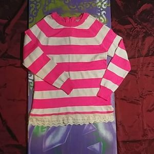 Poof girl striped sweater size 14